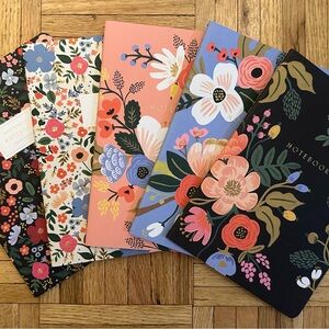 Rifle Paper Co. Floral Notebooks - Black, Pink, Blue
